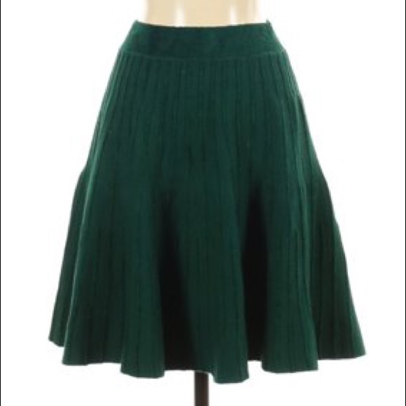 Anthropologie Meadow Rue Green Skater Skirt - Picture 2 of 8